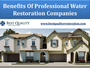 Benefits Of Professional Water Restoration Companies