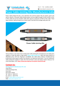 Power Cable Jointing Kits Manufacturers India-YamunaPower