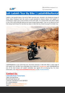 Leh Ladakh Tour By Bike-LadakhBikeRental