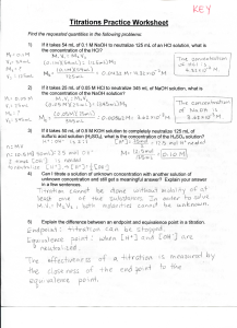 acid base titration worksheet answer key