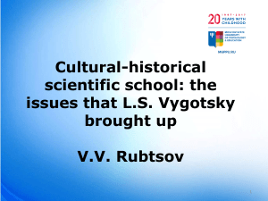 Cultural historical scientific school the issues that L.S. Vygotsky brought up
