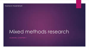 Mixed methods research
