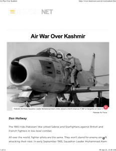 Air War Over Kashmir