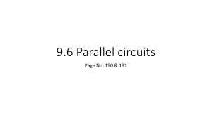 9.6 Parallel circuits