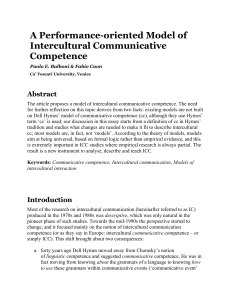 A Performance-oriented Model of Intercultural Communicative Competence
