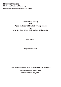 Feasibility StudyonAgro-industrial Park Developmentinthe Jordan River Rift Valley