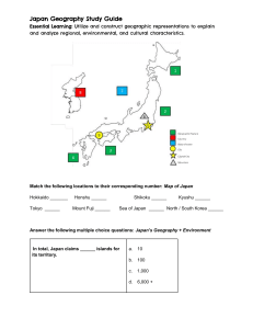 Japan Geography Study Guide