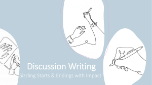 Discussion Writing Sizzling Starts & Endings with Impact