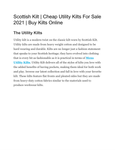 Scottish Kilt   Cheap Utility Kilts For Sale 2021   Buy Kilts