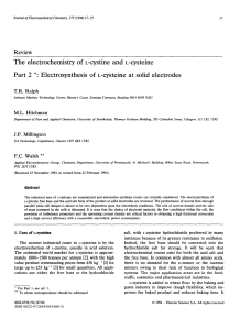 1994 Journal of Electroanalytical Chemistry Ralph et al The electrochemistry of l-cystine and l-cysteine part 2