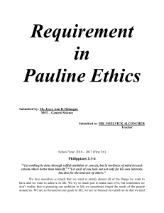 Pauline Ethics