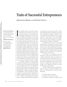 Traits of Successful Entrepreneurs