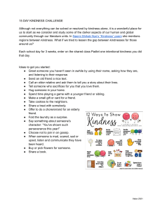 Kindness Challenge for Literature Class