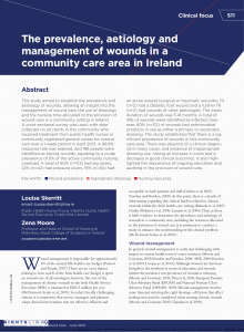 The prevalence, aetiology and management of wounds in a community care area in Ireland