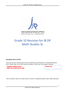 Revision Grade 10 Math