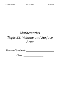 22 Volume and Surface area