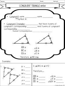 Congruent Triangles Review