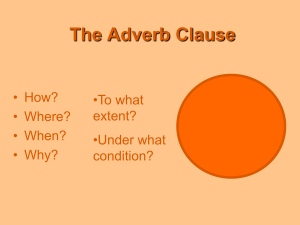 The Adverb Clause (1)