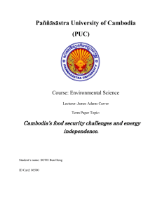 Cambodia’s food security challenges and energy independence.