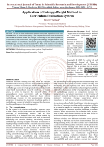 Application of Entropy Weight Method in Curriculum Evaluation System