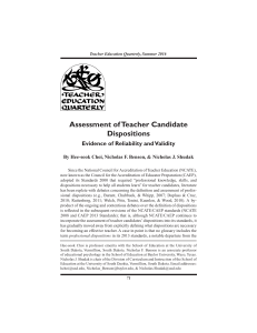 Assessment of Teacher Candidat