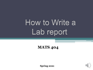 How to write a lab report