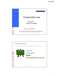 Contruction Law Topic 1