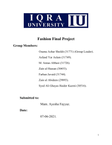 Fashion Final Report
