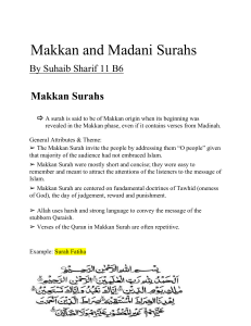 Makkan and Madani Surahs
