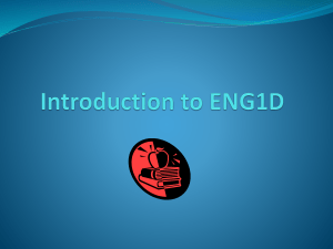 Chapter 1-Lesson 1- Introduction to ENG1D