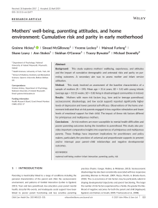 Mothers' well‐being, parenting attitudes, and home environment
