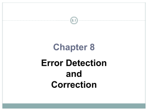 Chapter 8 - Error And Detection