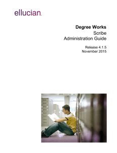 2. Degree Works Scribe Administration Guide 4.1.5