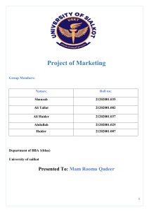 projects of Marketing