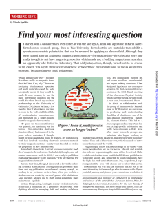 Find Your Most Interesting Research Question