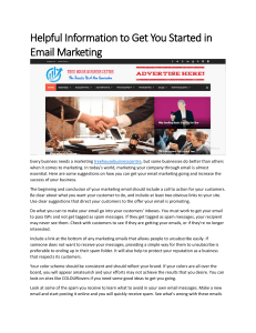 Helpful Information to Get You Started in Email Marketing
