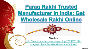Realiable Rakhi Manufacturer-Parag Rakhi