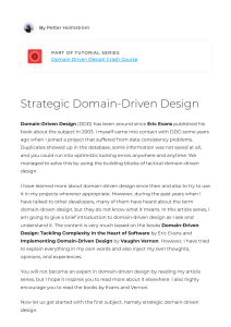DDD Crash Course - [1] Strategic Domain-Driven Design