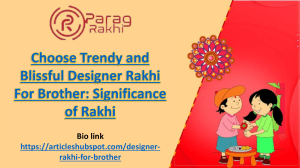 Choose Designer Rakhi For Brother