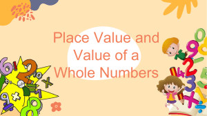 Place Value and Value of a Whole Numbers