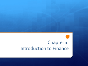 Chapter 1 - Introduction to Finance
