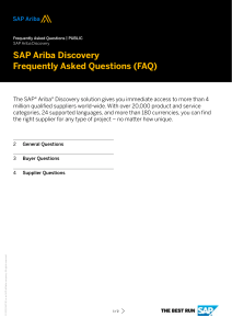 SAP Ariba Discovery FAQ for Buyers and Suppliers
