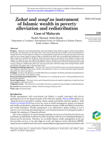 zakat and waqf as intrument of islamic wealth in poverty alleviation