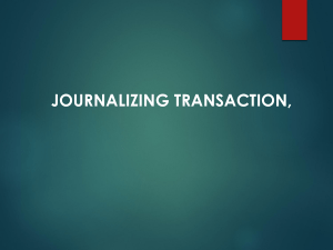 Journalizing Transactions (Moreno Repair Shop)