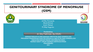 GENITOURINARY SYNDROME OF MENOPAUSE