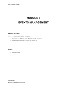 Events Management - Module 3