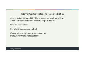 Internal Control Roles and Responsibilities