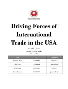 Driving Forces of International Trade in the USA ( Macroeconomics