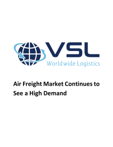 Air Freight Market Continues to See a High Demand - VSL Logistics LTD
