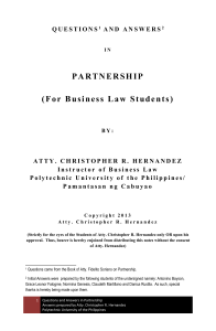 Q and A PARTNERSHIP Business Law